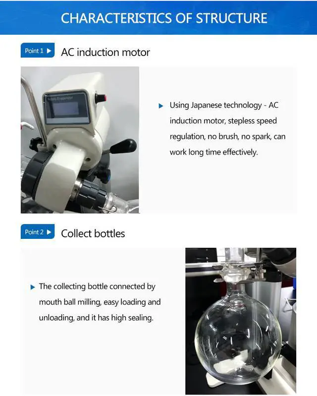 Alt view image 7 of 7 - HNXZIB 2L Rotary Evaporater suit with Vacuum Pump N-1100-D motored lifting rotavap and water circulater vacuum pump SHZ-D(III) Promotion combination
