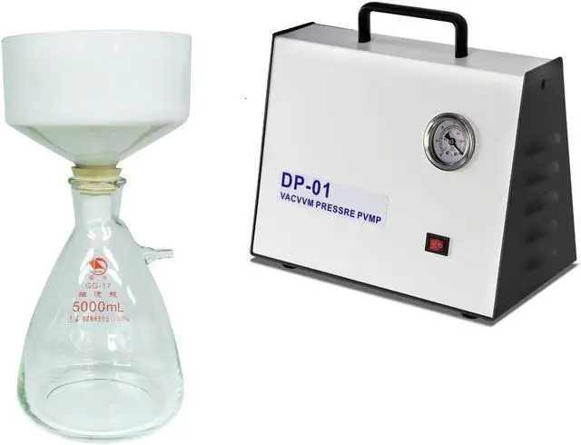 Main image of HNZXIB Vacuum Filtration Device Complete set of 5L Suction Filter Flask + Buchner Funnel + Oil-free Diaphragm Vacuum Pump