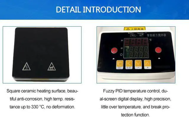 Alt view image 4 of 7 - HNZXIB Laboratory Heating Plate Magnetic Stirrer Temperature Control Hot Plate