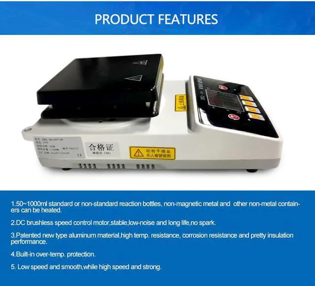 Alt view image 5 of 7 - HNZXIB Laboratory Heating Plate Magnetic Stirrer Temperature Control Hot Plate