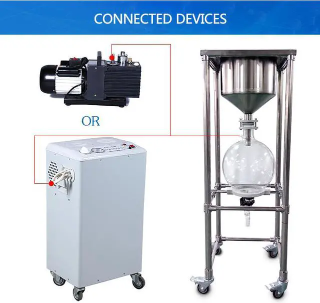 Alt view image 6 of 7 - HNZXIB Large Vacuum Filtration Equipment Stainless Steel Buchner Funnel 10L Receiving Flask Big Filter Liquids impurities removal