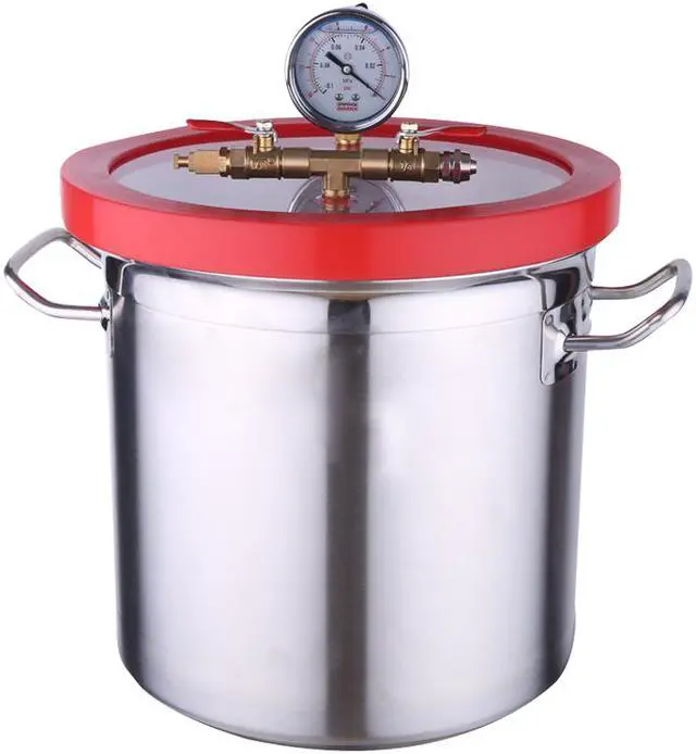 Main image of HNZXIB 3 gallon Vacuum Chamber Stainless steel Barrel Transparent Lid with Vacuum Gauge for solution degassing lab equipment