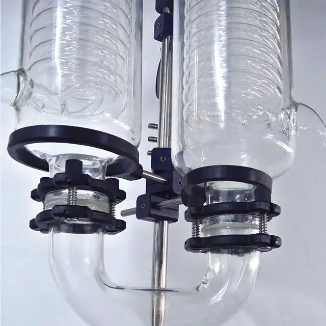 Alt view image 3 of 7 - HNZXIB New 50L Double Condensers Rotary Evaporator D-R1050 220V Rotavap 2 Receiving Flasks High Evaporating Efficiency Automated Lifting Water Bath
