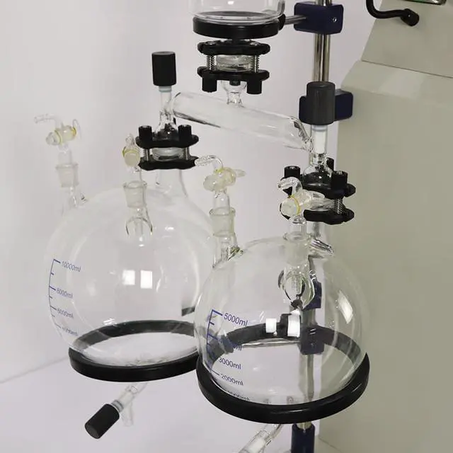 Alt view image 4 of 7 - HNZXIB New 50L Double Condensers Rotary Evaporator D-R1050 220V Rotavap 2 Receiving Flasks High Evaporating Efficiency Automated Lifting Water Bath
