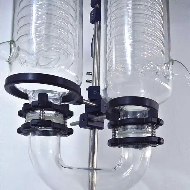 Alt view image 3 of 7 - HNZXIB New D-R1050 Rotary Evaporator Factory Price 50L Double Coandensers 220V Rotavap 2 Receiving Flasks High Evaporating Efficiency Automated Lifting Water Bath