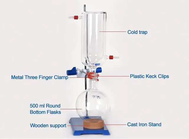 Alt view image 5 of 7 - 5L Short Path Distillation + Rotary Vane Vacuum Pump + Refrigerated Circulating Pump Cooling Chiller HNZXIB Laboratory instruments SPD-5L 110V including Cold Trap Stirring Heating Mantle