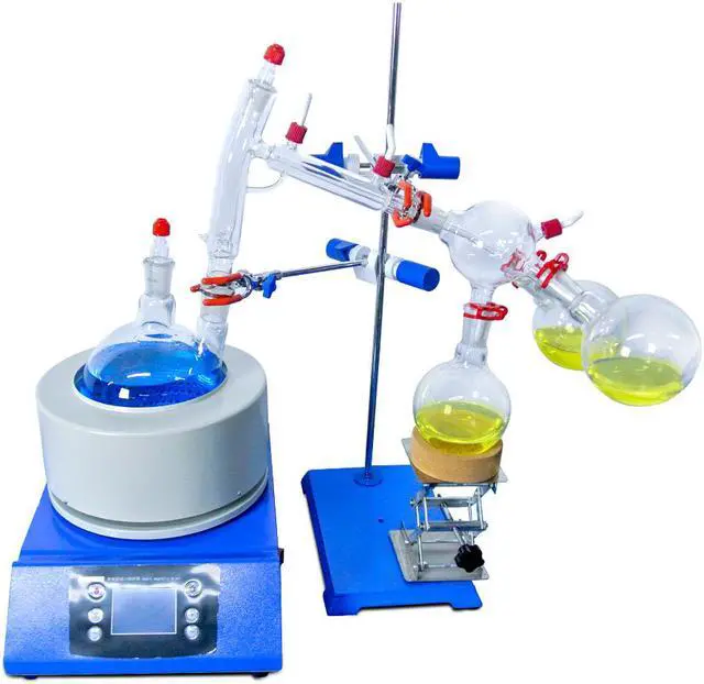 Alt view image 2 of 7 - HNZXIB 2L Short Path Distillation instruments 220V SPD-2L + Cold Trap + Stirring Heating Mantle + Desktop Water Circulating Vacuum Pump + Refrigerated Circulator(Chiller)