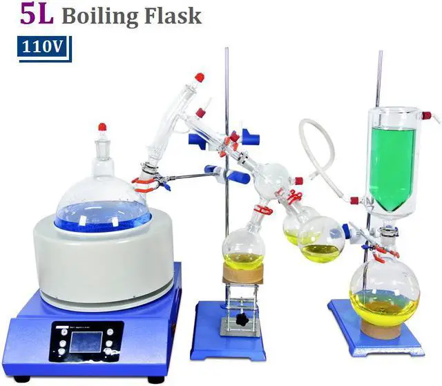 Main image of Factory Price 5L Short Path Distillation Kit HNZXIB Laboratory Distillation Equipment Cold Trap Stirring Heating Mantle