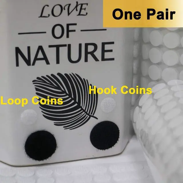 Alt view image 3 of 6 - AUTENS Sticky Dots, 1500 Pieces (750 Pair Sets) 10mm/0.39in Diameter Sticky Back Coins Hook & Loop Nylon Self Adhesive Dots Strips Perfect for School Projects, Classroom, Office, Home (White)