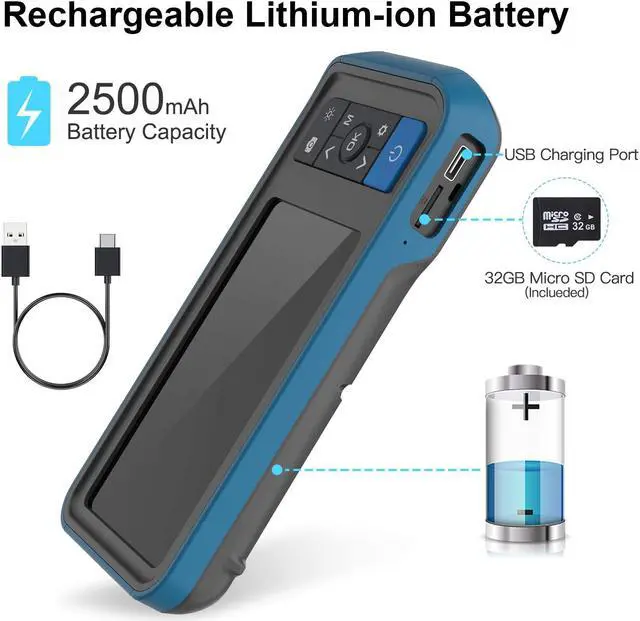 Alt view image 7 of 7 - Inspection Camera, 1080p Dual Lens 4.5 Screen Endoscope with 32GB Memory Card, 16.4ft Waterproof Semi-Rigid Tube Borescope Industrial Endoscope