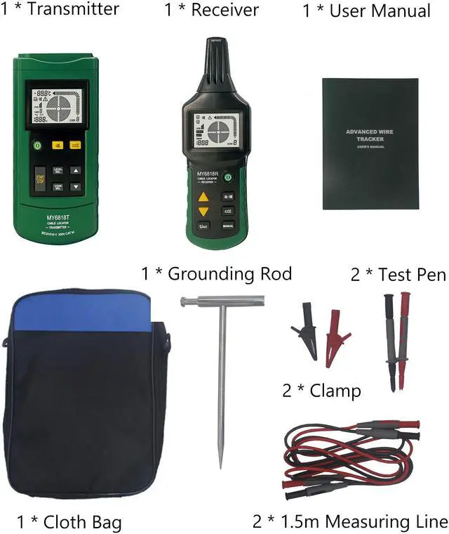 Alt view image 7 of 7 - Wire Tracker, Telephone Network Cable Locator 30-400V AC/DC Wall Underground Pipe Wire Detector, Professional Cable Toner Finder, Electrical Circuits, Fuses, Switches, Short Circuit Breaker Fault