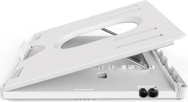 Alt view image 7 of 8 - OImaster Laptop Stand Adjustable Computer Stand Patented, Multi-Angle Stand Portable Foldable Laptop Riser Phone Stand Notebook Holder Compatible for MacBook, Air, Pro, Surface 9-15.6”Laptop White