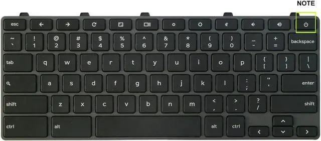 Alt view image 3 of 3 - AUTENS Keyboard for Dell Chromebook 3100 3110 3400 5190 Laptop No Backlight, Power Button Version, US Laptop Keyboard Replacement