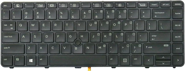 Backlit Keyboard For HP Probook 640 G2 / G3, 645 G2 / G3 - US Layout With Pointer