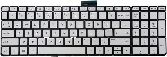 Main image of AUTENS Keyboard for HP Pavilion 15-ab 15-ab000 15-ab100 15-ab200 15-ab500 15z-ab000 15z-ab100 15t-ab000 15t-ab100 Series Laptop Backlight No Frame (Silver), US Laptop Keyboard Replacement