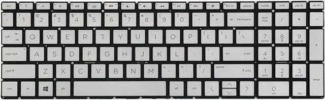 Main image of AUTENS Keyboard for HP 15-da 15-da0000 15-da1000 15-da2000 15t-da000 15t-da100 15t-da200 Series Laptop Backlight No Frame (Silver), US Laptop Keyboard Replacement
