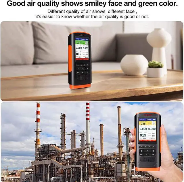 Alt view image 7 of 7 - AUTENS Air Quality Monitor, Indoor Air Quality Pollution Detector Accurate Tester for HCHO (Formaldehyde) TVOC PM2.5/PM1.0/PM10, Real Time Temperature Humidity Data Monitoring Meter for Home Office