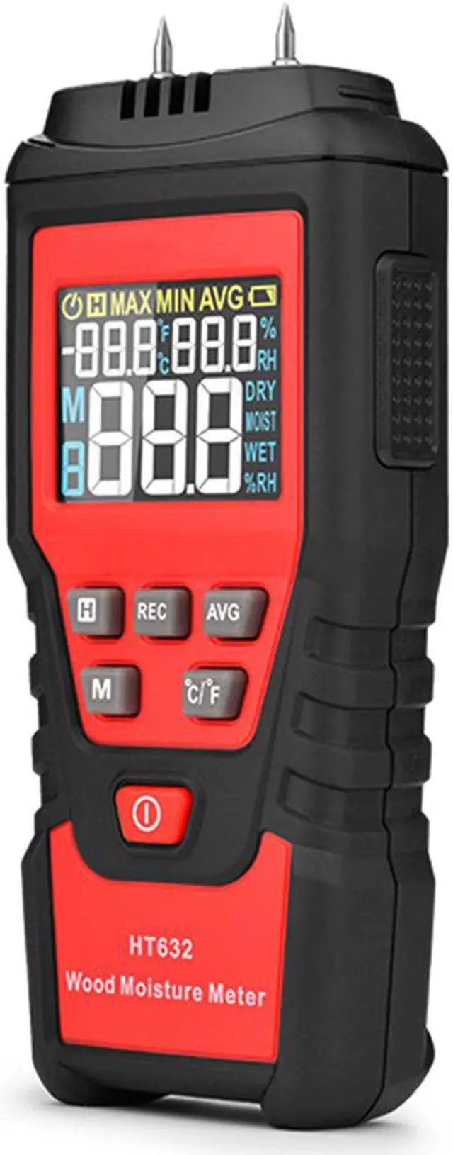 Main image of Wood Moisture Meter Digital Wood Humidity Tester Hygrometer Timber Damp Detector with Pin-Type, Backlit LCD Display, Portable Bag for Detecting Water Leaks and Moisture in Wood Ceilings Walls