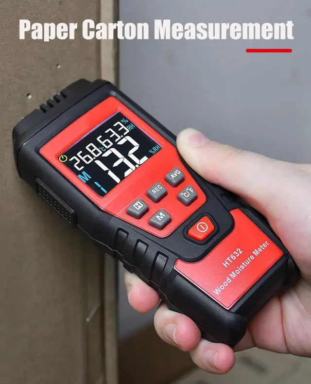 Alt view image 7 of 7 - Wood Moisture Meter Digital Wood Humidity Tester Hygrometer Timber Damp Detector with Pin-Type, Backlit LCD Display, Portable Bag for Detecting Water Leaks and Moisture in Wood Ceilings Walls