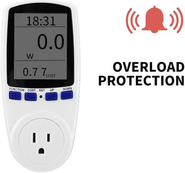 Alt view image 3 of 7 - AUTENS Digital Power Meter US Plug LCD Power Saving Energy Monitor Watt Amp Volt KWh Meter Electricity Analyzer