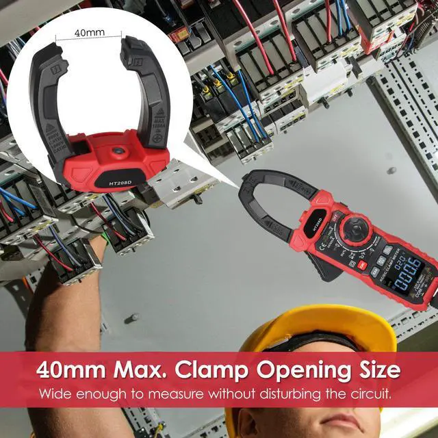 Alt view image 6 of 7 - AC/DC Digital Clamp Meter 1000A True RMS Auto Range Professional Multimeter, 6000 Counts, Inrush, VFD, LOZ Mode Measures Current Voltage Temperature Capacitance Resistance Diodes Continuity Duty-Cycle