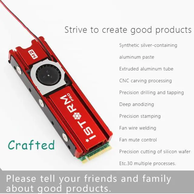 Alt view image 4 of 7 - JEYI Cooler Fan for NVME for NGFF M.2 Heatsink Cooling Warship Storm SSD Metal Sheet Thermal Silicon Wafer Heat sink M2 SSD