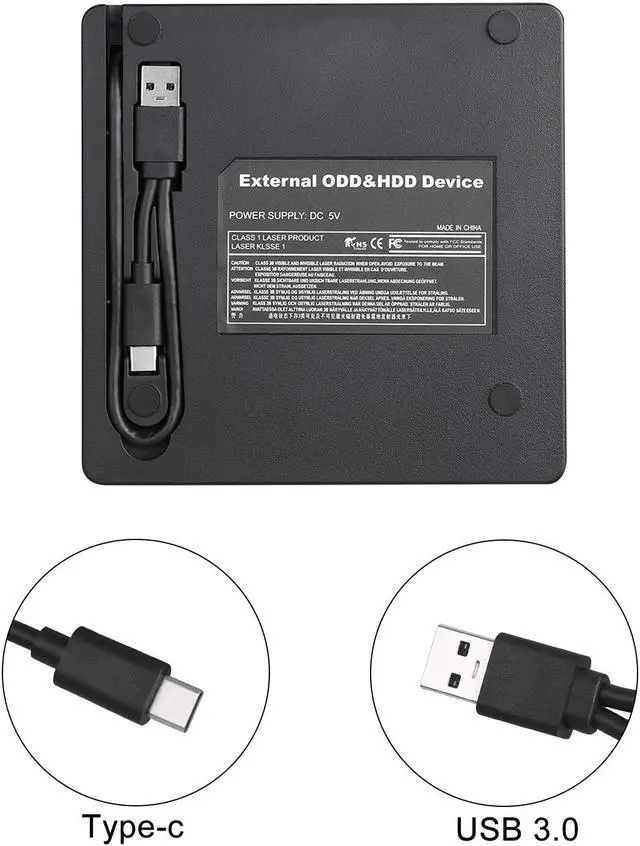 Alt view image 7 of 7 - AUTENS External CD Drive CD-RW DVD-R Combo Burner USB 3.0 Type-C CD DVD Portable External USB Portable For PC Laptop Computer Windows 11/10/8/7