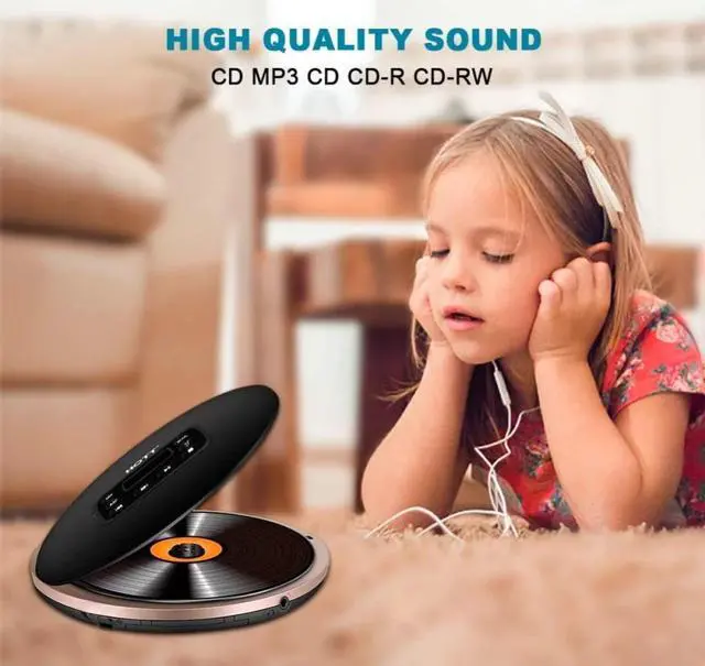 Alt view image 6 of 7 - HOTT Portable CD Player CD711T Bluetooth Rechargeable CD Player for Home Travel and Car with Stereo Headphones and, Anti Shock Protection (Black)