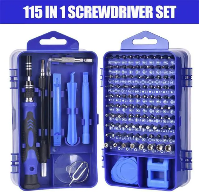 Main image of 115 in 1 Screwdriver Set Precision Tools, Multi Screwdrivers Sets with Case, Repair Screw Driver Kit for Computer/Eyeglass/PC/Laptop/Mobile Phone/Watch/Camera/TV/PS4/Other Electronic Devices (Blue)