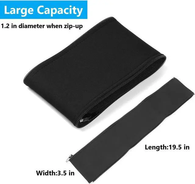 Alt view image 7 of 7 - DIY Cable Management Sleeve Zipper Closure Wrap Wire Cord Hider Cover Organizer System 19.5 inch for PC/TV/Office/Phone, 4 Pack Black