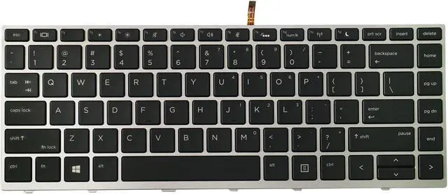 Main image of AUTENS Keyboard for HP Probook 430 G5, 440 G5, 445 G5, 640 G4, 645 G4, 640 G5 Laptop Silver Frame Backlight, No Pointer, US Laptop Keyboard Replacement
