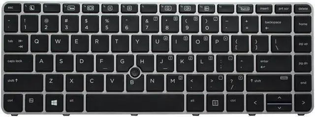 Main image of AUTENS Replacement US Keyboard for HP EliteBook 745 G3 / 745 G4 / 840 G3 / 840 G4 / 848 G3 Laptop with Pointer and Backlit, Silver Frame