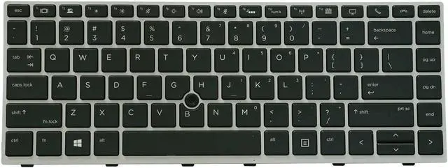 Main image of AUTENS Keyboard for HP EliteBook 840 G5, 840 G6, 745 G5, 745 G6 Laptop Silver Frame Backlight, US Laptop Keyboard Replacement
