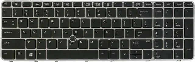 Main image of AUTENS Keyboard for HP EliteBook 850 G3, 850 G4, 755 G3, 755 G4 Laptop Silver Frame with Pointer Backlight, US Laptop Keyboard Replacement