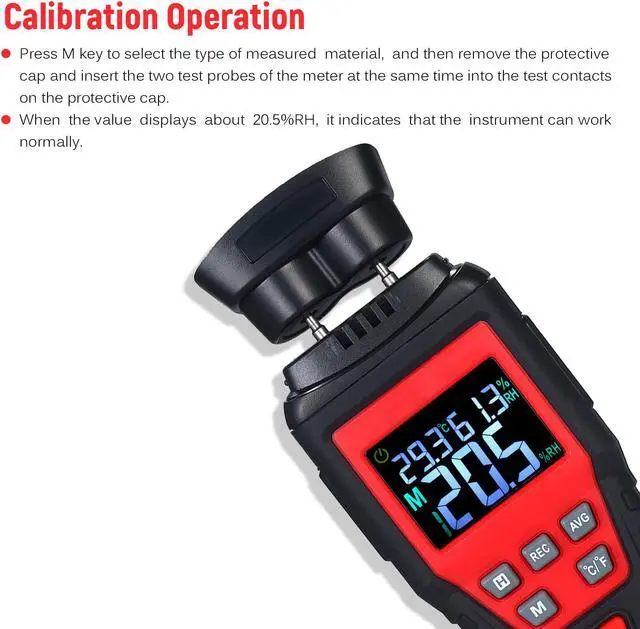 Alt view image 5 of 7 - Wood Moisture Meter Digital Wood Humidity Tester Hygrometer Timber Damp Detector with Pin-Type, Backlit LCD Display, Portable Bag for Detecting Water Leaks and Moisture in Wood Ceilings Walls