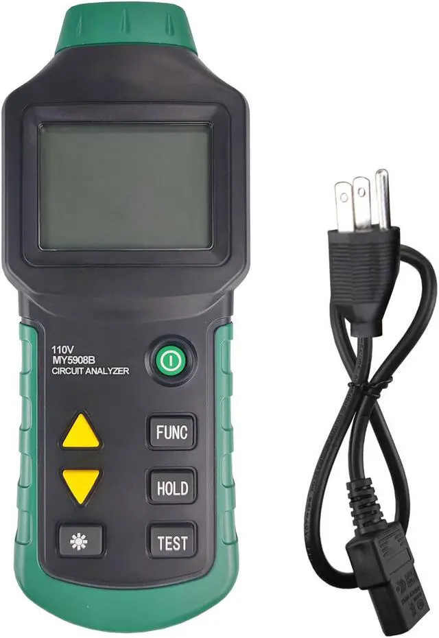 Alt view image 5 of 7 - Digital Circuit Analyzer True RMS AC Voltage RCD GFCI Electrical Tester Line Fault Test Device with LCD Backlight, Data Hold, US Plug, Storage Bag