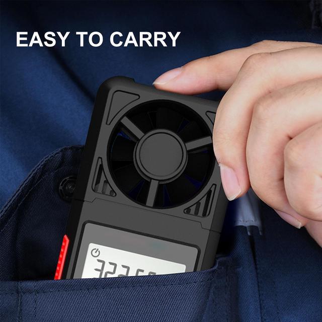Alt view image 5 of 7 - Handheld Anemometer, Digital Wind Gauges Wind Speed Meter Measures Wind Speed, Temperature, Humidity with Large Backlit LCD Display, MAX/MIN, Data Hold for Shooting Windsurfing Fishing Hunting