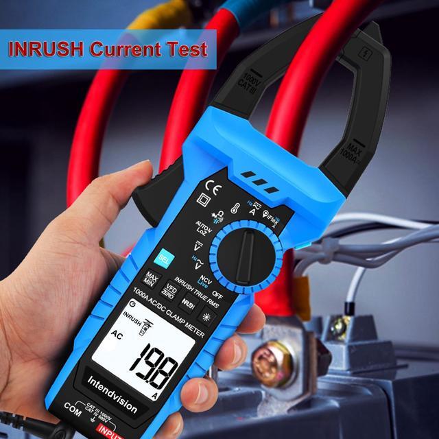 Alt view image 6 of 7 - Inrush Current Meter 1000A Digital Clamp Meter AC/DC Current Volt Amp Ohm Meter Clamp on Multimeter True RMS 6000 Counts NCV VFD LOZ Measures Current Voltage Temperature Capacitance Resistance