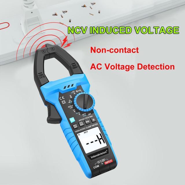 Alt view image 7 of 7 - Inrush Current Meter 1000A Digital Clamp Meter AC/DC Current Volt Amp Ohm Meter Clamp on Multimeter True RMS 6000 Counts NCV VFD LOZ Measures Current Voltage Temperature Capacitance Resistance