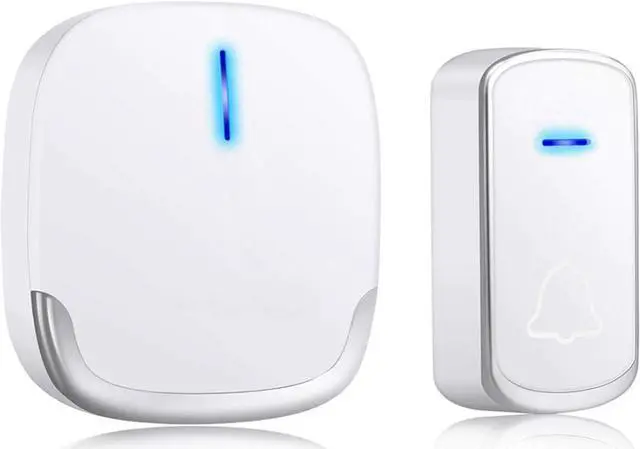 Main image of AUTENS Wireless Doorbell, Plug in Door Bells & Chimes for Home Classroom Business, Expandable Waterproof Door Chime Kits, 58 Melodies, 5 Levels Volume, 850 Ft Range 1 receivers + 1 push button White