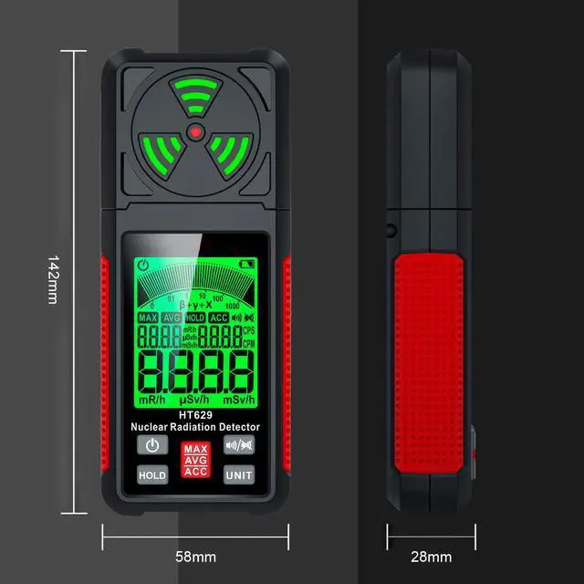Alt view image 6 of 7 - Geiger Counter Nuclear Radiation Detector - Portable Radiation Dosimeter Tester Beta Gamma X-ray Radioactivity Detector