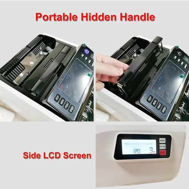 Alt view image 7 of 7 - Intendvision Bank Grade Money Counter Machine, Mixed Denomination, 3 Screens, Value Counting, Serial Number, 2CIS/UV/IR/MG/MT Counterfeit Detection