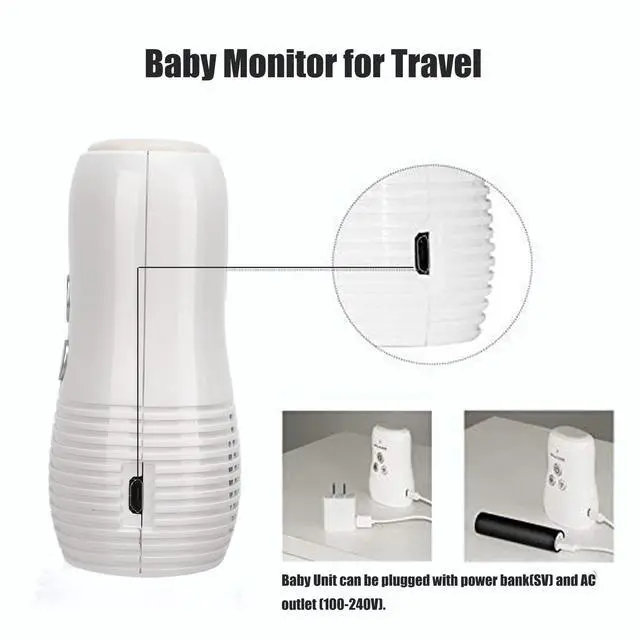 Alt view image 6 of 7 - Intendvision Audio Baby Monitor, 2.4GHz Two Way Talk Smart Baby Monitor, Night Light Audio Monitor for Baby Care, Noise Detection