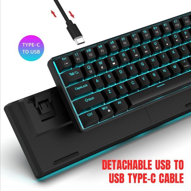 Alt view image 4 of 7 - Intendvision Mechanical Gaming Keyboard, RGB Backlit Wired Keyboard, 68 Keys Computer Keyboard with Multiple Lighting Modes for Windows/Desktop/Laptops/PC, Blue Switch (Black)