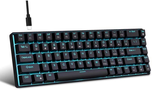 Main image of Intendvision Mechanical Gaming Keyboard, RGB Backlit Wired Keyboard, 68 Keys Computer Keyboard with Multiple Lighting Modes for Windows/Desktop/Laptops/PC, Blue Switch (Black)