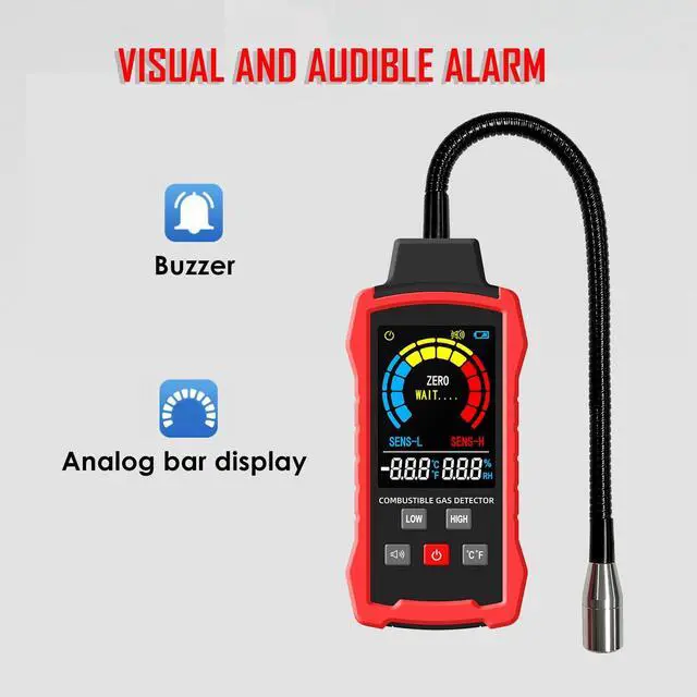 Alt view image 4 of 7 - Natural Gas Detector, Gas Leak Detector with 11-Inch Gooseneck, Locating The Source of Propane, Natural Gas, Methane, LPG and Combustible Gas Leak for Home and RV