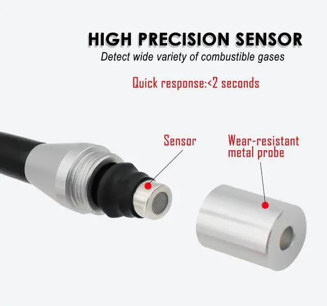 Alt view image 3 of 7 - Natural Gas Detector, Gas Leak Detector with 11-Inch Gooseneck, Locating The Source of Propane, Natural Gas, Methane, LPG and Combustible Gas Leak for Home and RV