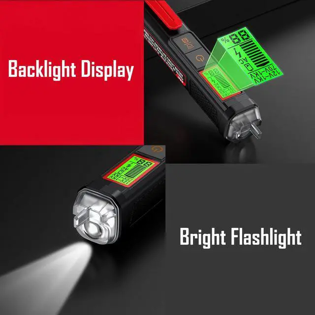 Alt view image 4 of 7 - Voltage Tester, Non-Contact Voltage Tester, Dual Range AC 12V/70V-1000V, Signal Percentage, Live/Null Wire Tester, Electrical Tester with LCD Display, Buzzer Alarm, Wire Breakpoint Finder