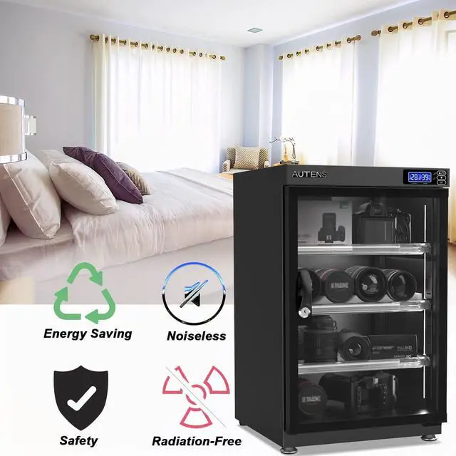Alt view image 4 of 7 - AUTENS 80L Dehumidifying Dry Cabinet Box, Digital Control Noiseless and Energy Saving, 4 Layers for DSLR SLR Camera Lens