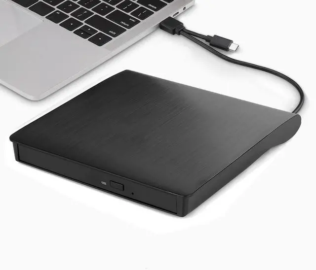 Main image of AUTENS External CD DVD Drive USB 3.0 Type-C Portable Slim DVD/CD ROM +/-RW +/-R Optical Drive Player Reader Writer Burner for PC Laptop Computer Windows 11/10/8/7 (Black)